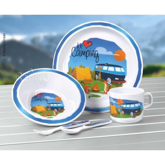 Camp4 Melamin Kindergeschirr-Set "WE LOVE CAMPING"5-tlg.