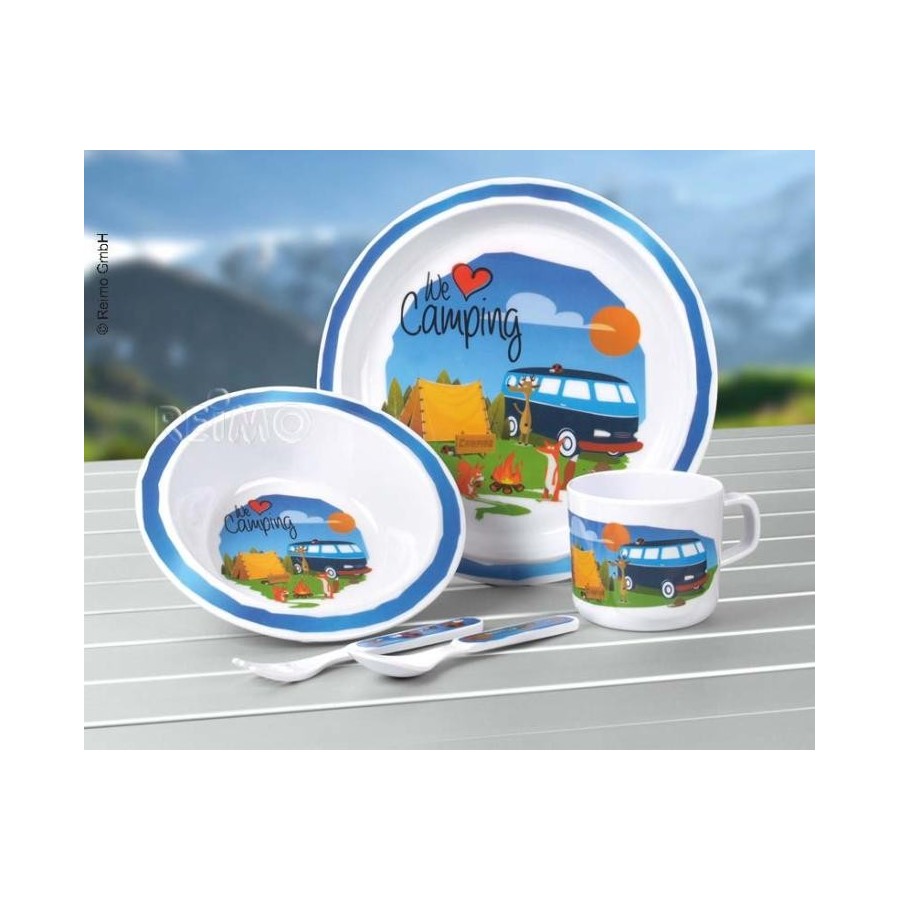 Camp4 Melamin Kindergeschirr-Set "WE LOVE CAMPING"5-tlg.